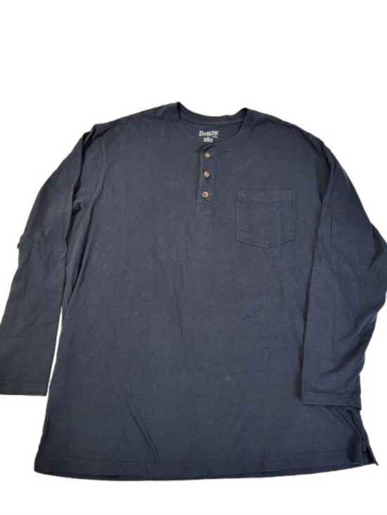 Duluth Trading Co Other - Duluth Trading Co Relaxed Fit Longtail T Shirt Navy Blue Henley Cotton Size XL